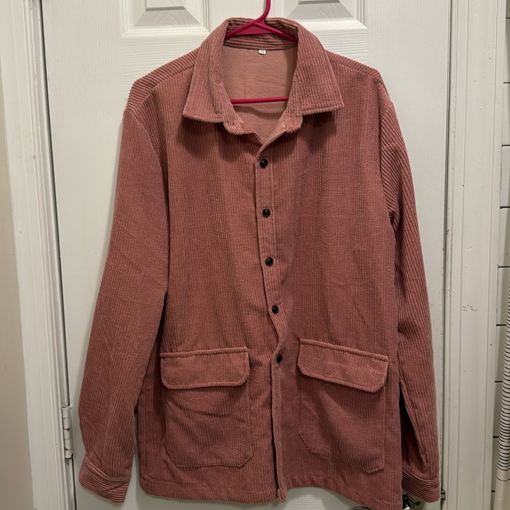 Retro dusty rose vintage corduroy shirt size medium